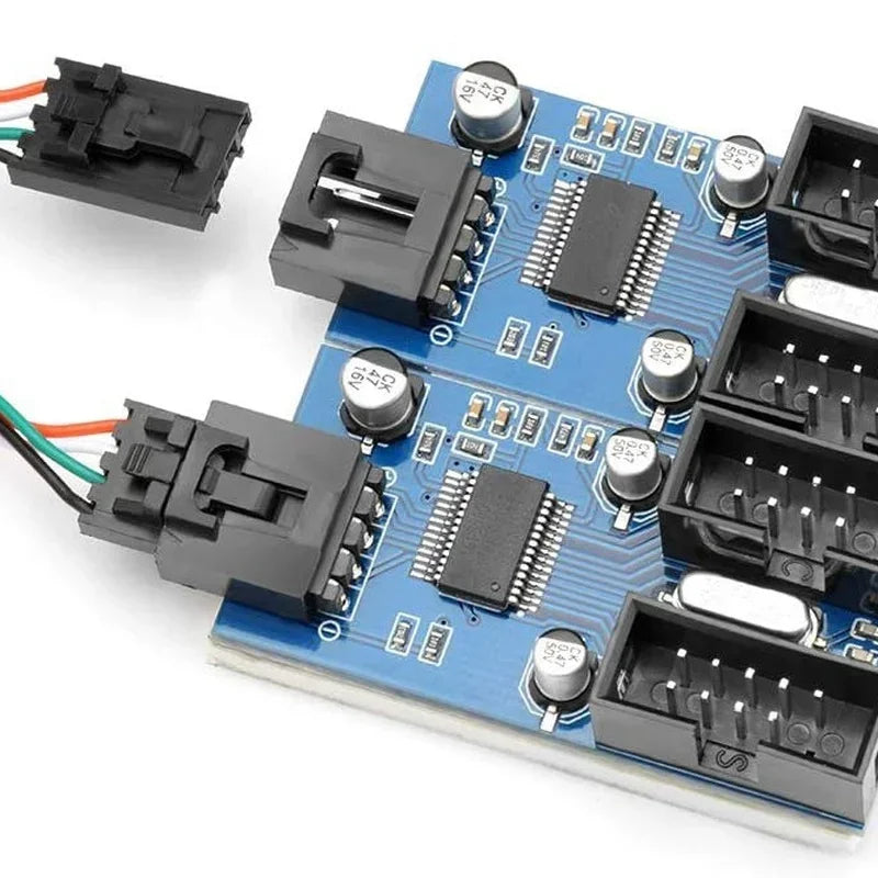USB 2.0 9-Pin 1-to-4 Motherboard Expansion Hub Splitter USB Hub Adapter Qme