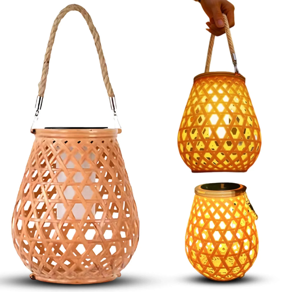 Hand-Woven Rattan Lamp Shade Vintage Chandelier Pendant Cover Rattan Lamp Shade Qme