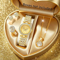 Rhinestone Butterfly Dial Women's Quartz Watch | Elegant Ladies Ladies Fashion Watch Qme Gold No Box