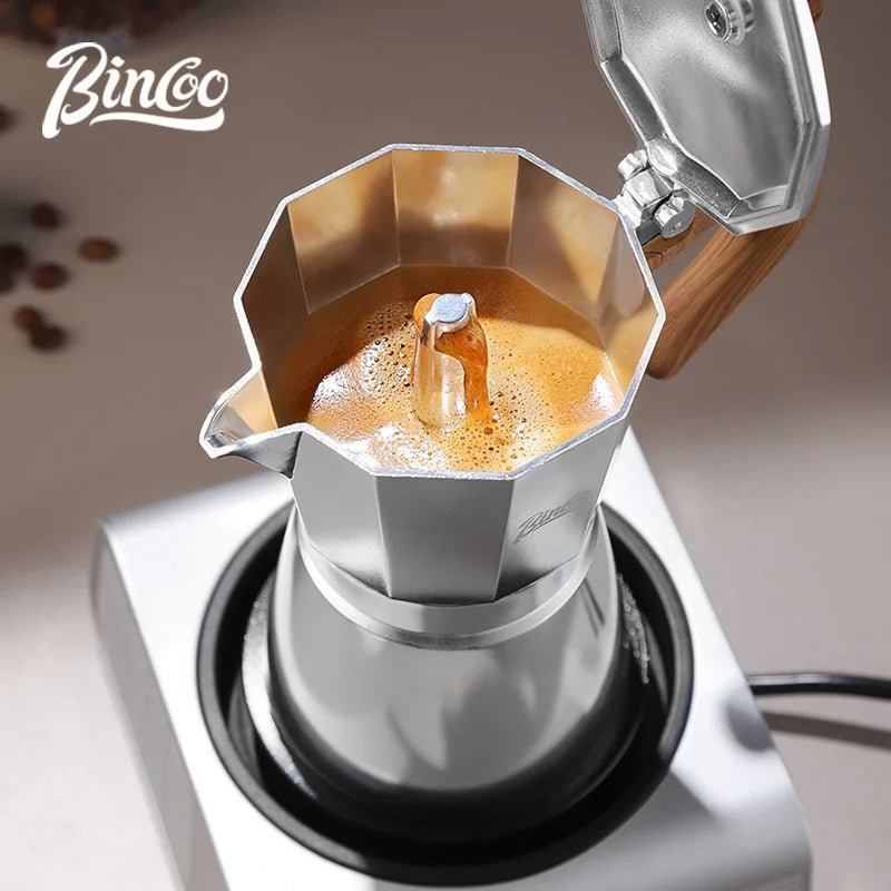 BINCOO Moka Pot Kit – Electric Heater & Manual Grinder Moka Pot Bundle Qst