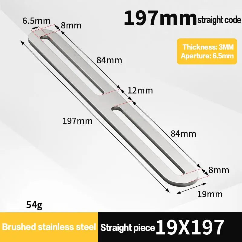 Stainless Steel 180° Flat Straight Bracket – Black & Silver Flat Angle Bracket Qme A11