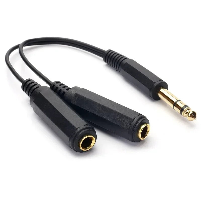 TRRS to 2 TRS Female Headset Splitter Adapter Cable 3.5mm AUX Audio Splitter Adapter Qme 2pcs
