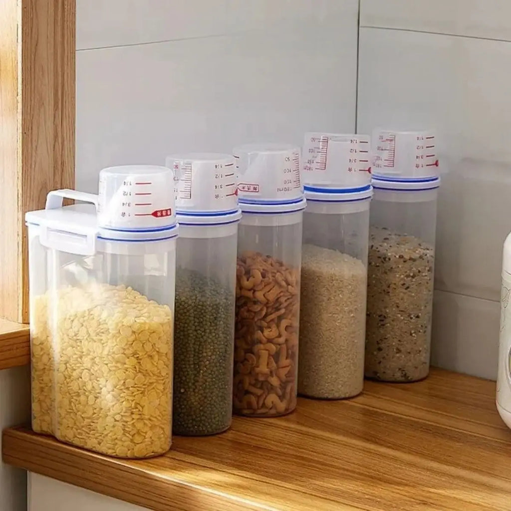 Rice & Grain Food Storage Canister with Measuring Cup Food Storage Canister Qme