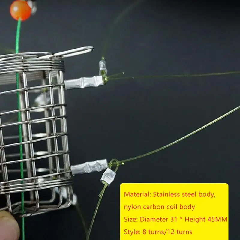 Stainless Steel Crab Trap Net – 12-Loop Fish Cage with Lines Fishing Trap Net Qst