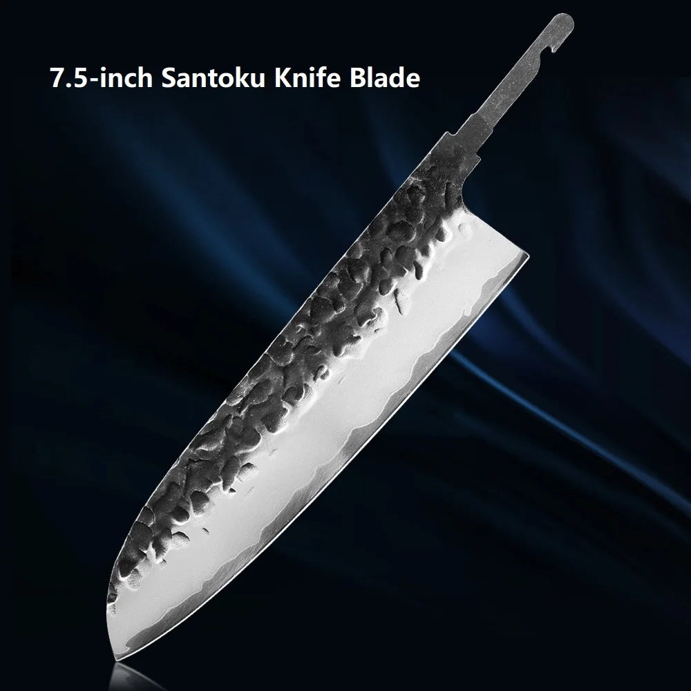 F.YOUNG DIY Knife Blank Blade – 3-Layer Steel, Full Tang, No Handle Knife Blank Blade Qst 7.5 inch Santoku