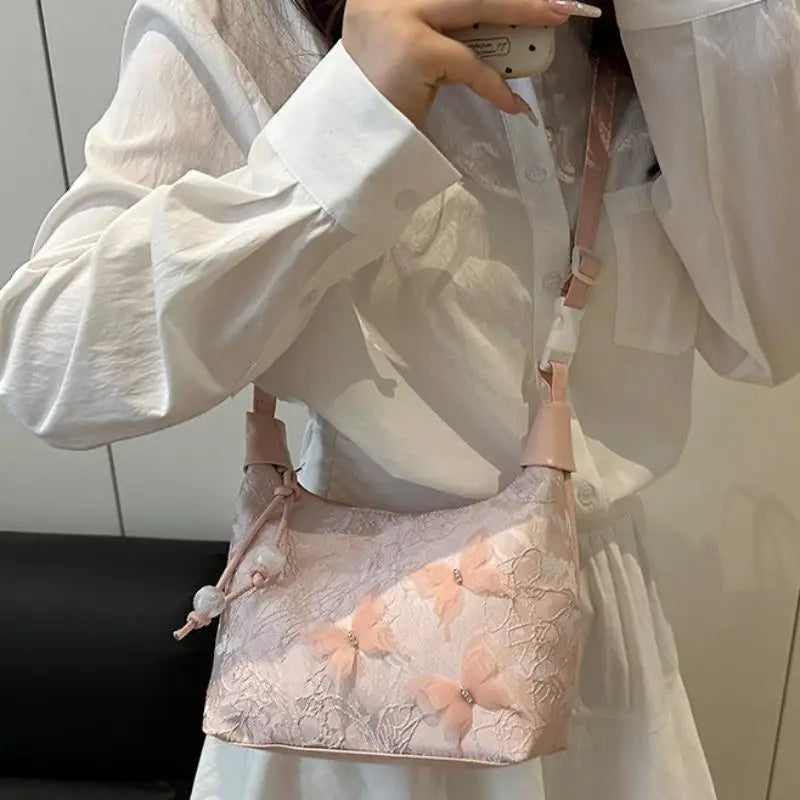 Embossed Floral Large Capacity Crossbody Shoulder Bag Crossbody Handbag Qme