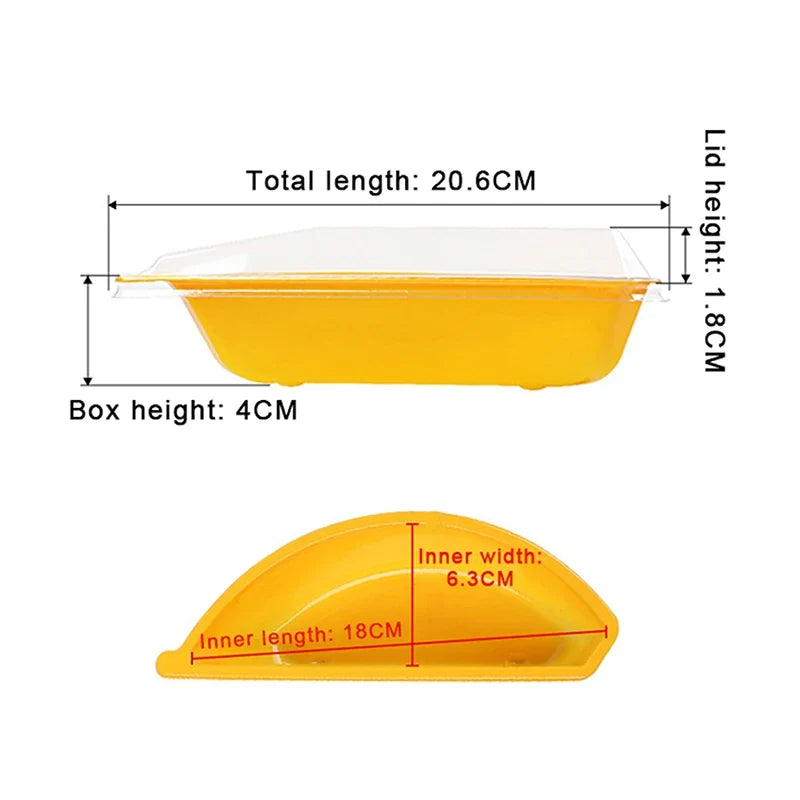 Banana-Shaped Mousse Cake Boxes with Lids – 50 Sets Dessert Packaging Cups Qme
