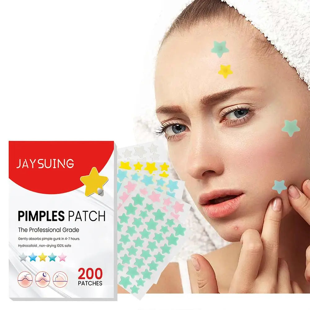 200-Count Star Shaped Hydrocolloid Pimple Patches – Colorful Pimple Patch Qme