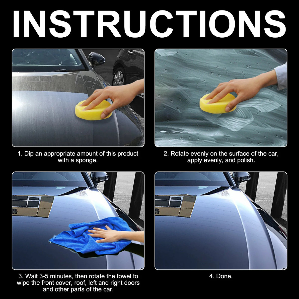 Car Crystal Nano Wax – Gloss Coating, Polish & Scratch Cover Car Detailing Wax Qst