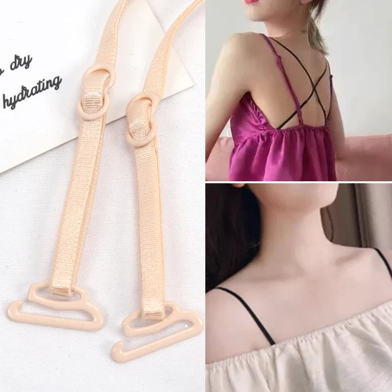 Women's Elastic Nylon Bra Straps – Thin Non-Slip Spaghetti Bra Straps Qme