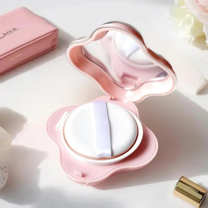 Refillable Air Cushion Foundation Box with Mirror & Puff Makeup Compact Case Qst