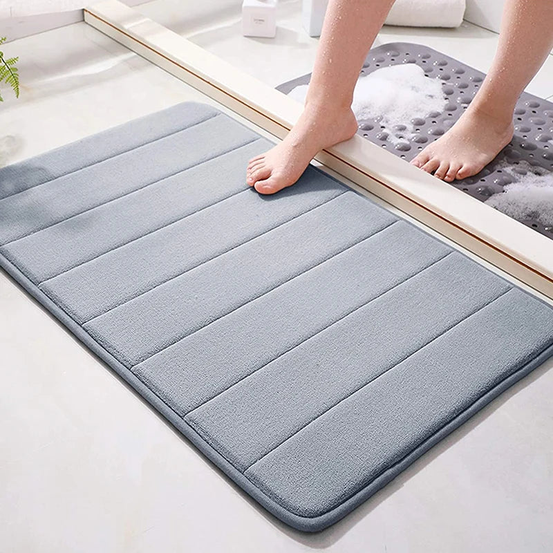 60x40cm Soft Anti-Slip Bathroom Mat – Quick Dry Bath Rug Bath Mat Qst
