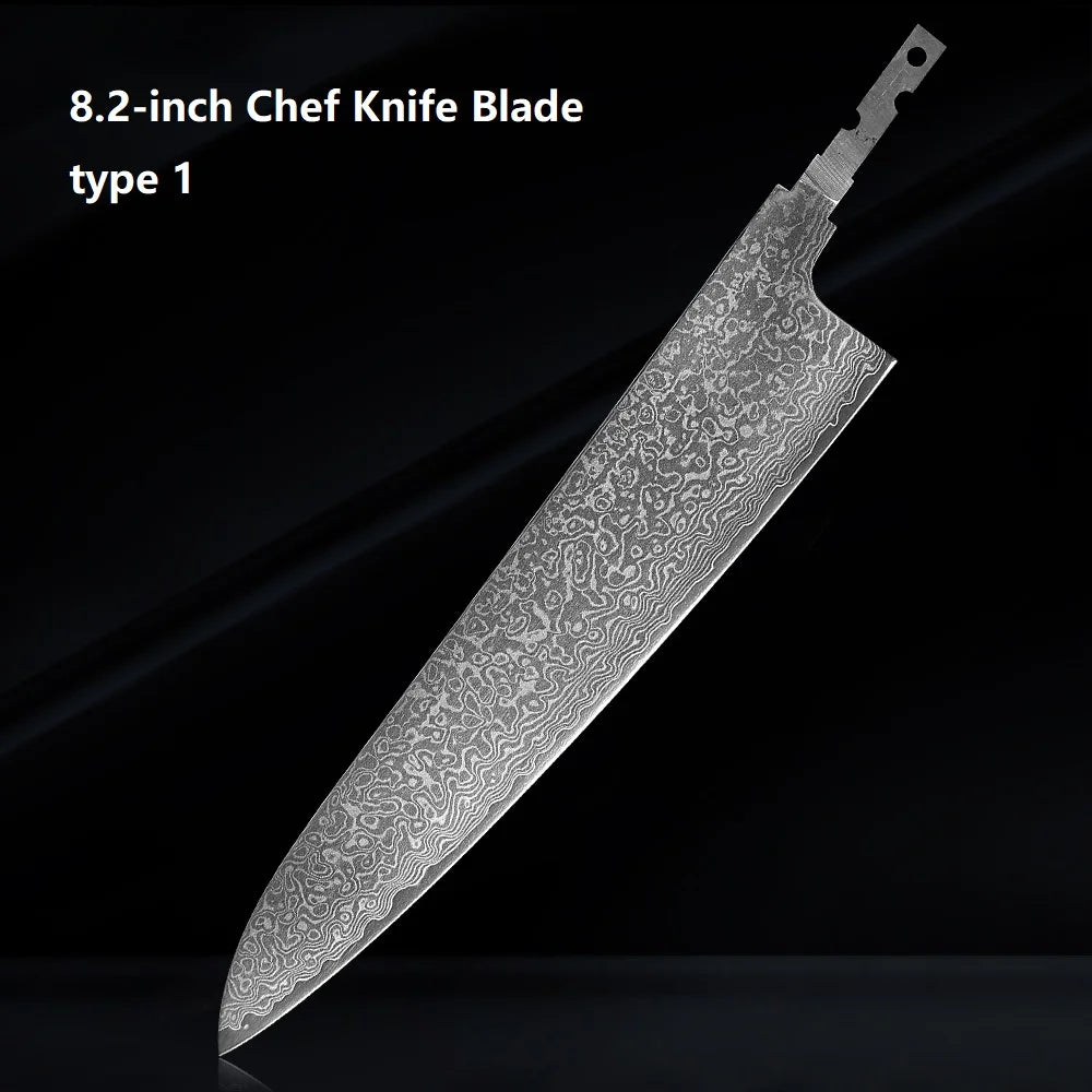 DASHWAY Damascus Steel Blank Blade AUS-10 Full Tang DIY Knife Damascus Blank Blade Qst Chef Blade 1