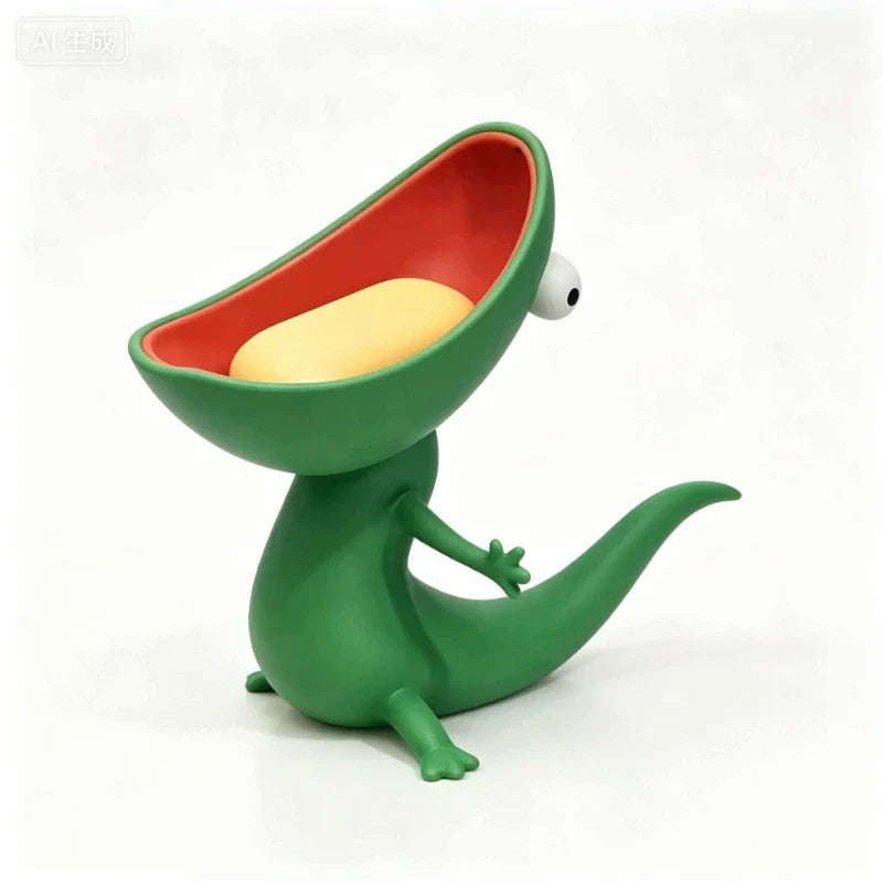 Snake Reptile Soap Box Key Holder & Desk Decor | Resin Decorative Organizer Qme green