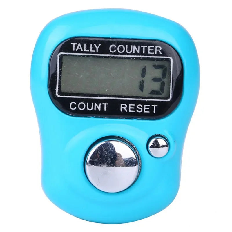 Mini LED Digital Finger Counter – Islamic Tally Bead Clicker Ring Digital Tally Counter Qme SKY BLUE