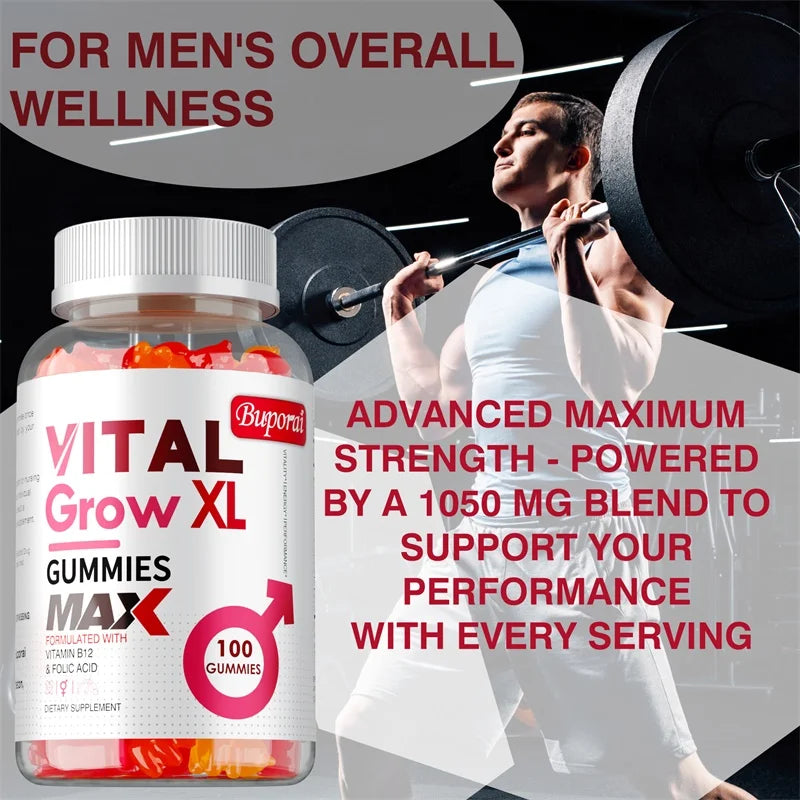 Vital Grow XL Male Gummies – Energy & Endurance Support Men's Wellness Gummies Qst