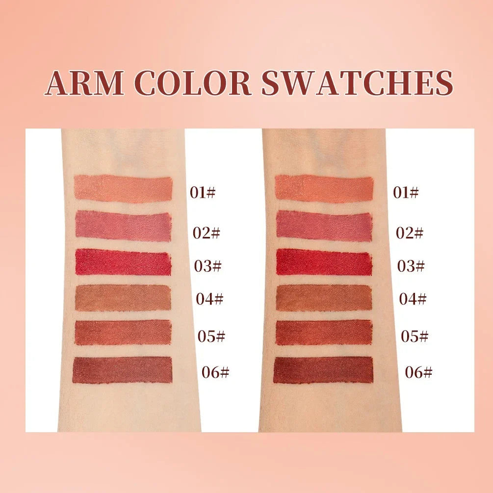 QIBEST Gradient Lip Liner & Lipstick Set – Matte Nude Brown Red Lip Liner Lipstick Set Qme