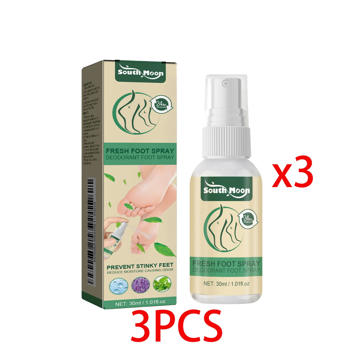 South Moon Lavender Foot Deodorizing Aromatherapy Spray 30ml Foot Deodorizing Spray Qst 3 PCS