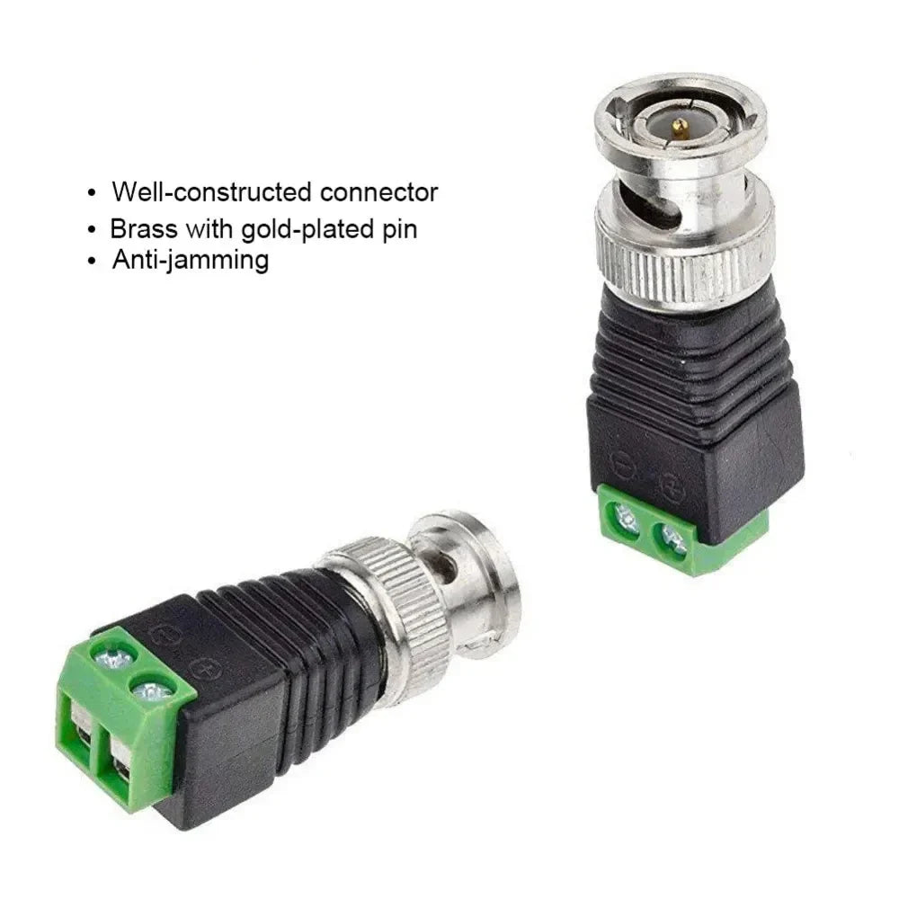 50-Pack BNC Connectors for DIY CCTV Surveillance Camera Systems BNC Camera Connectors Qme