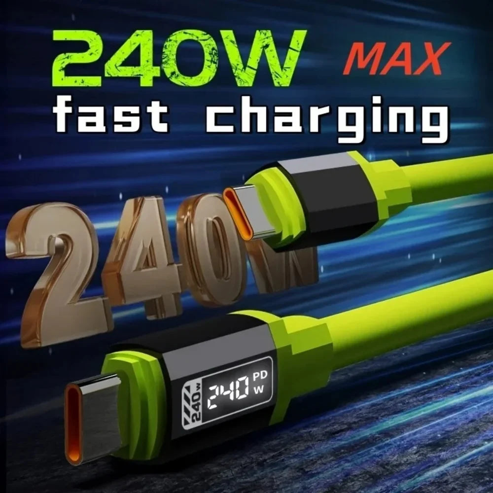 240W USB-C Fast Charging Cable | iPhone, Samsung & More USB-C Charging Cable Qme