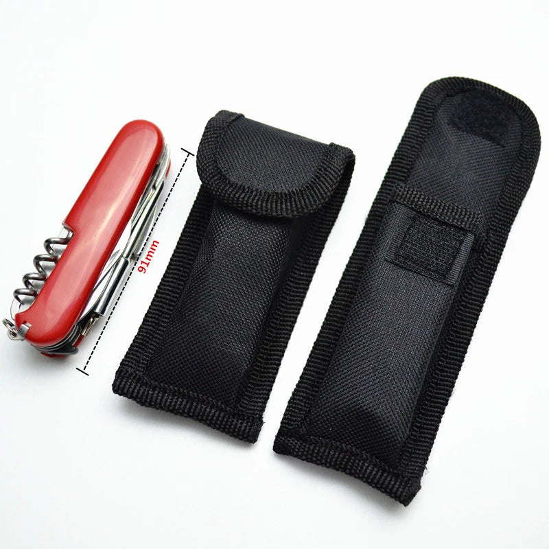 Nylon Folding Knife Pouch – Outdoor Camping Tool Storage Sheath Knife Storage Pouch Qst Black