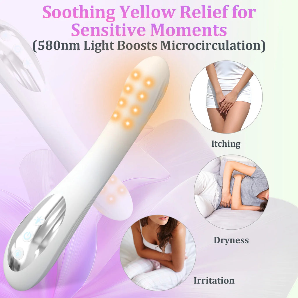 Women's LED Light Therapy Wand – Heat, 3 Colors & 8 Modes LED Wellness Wand Qst