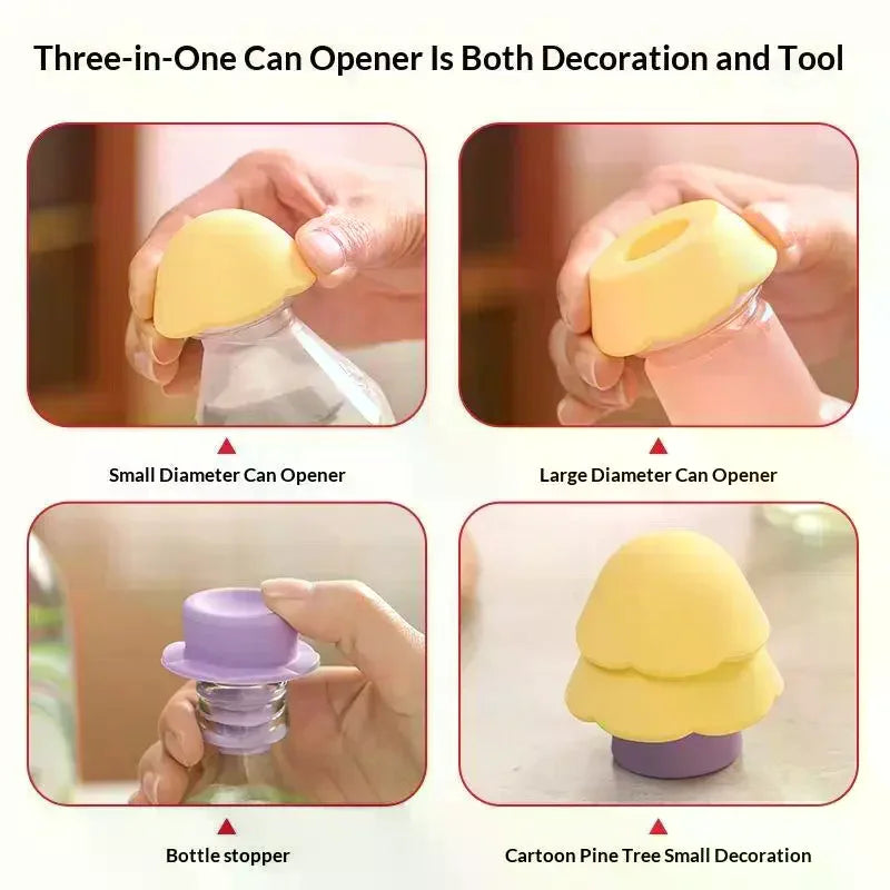 Pine Tree Silicone Bottle Stopper & Opener – Food-Safe Silicone Bottle Stopper Qme