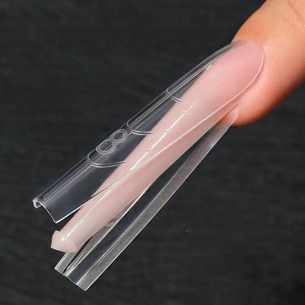 Qme Dual Almond Poly Gel Full Cover Reusable Nail Forms 240pc Nail Extension Molds Qme