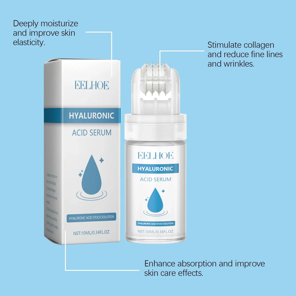 Hyaluronic Acid Serum Micro Roller – 64-Pin Hydrating Essence Micro Roller Serum Kit Qme