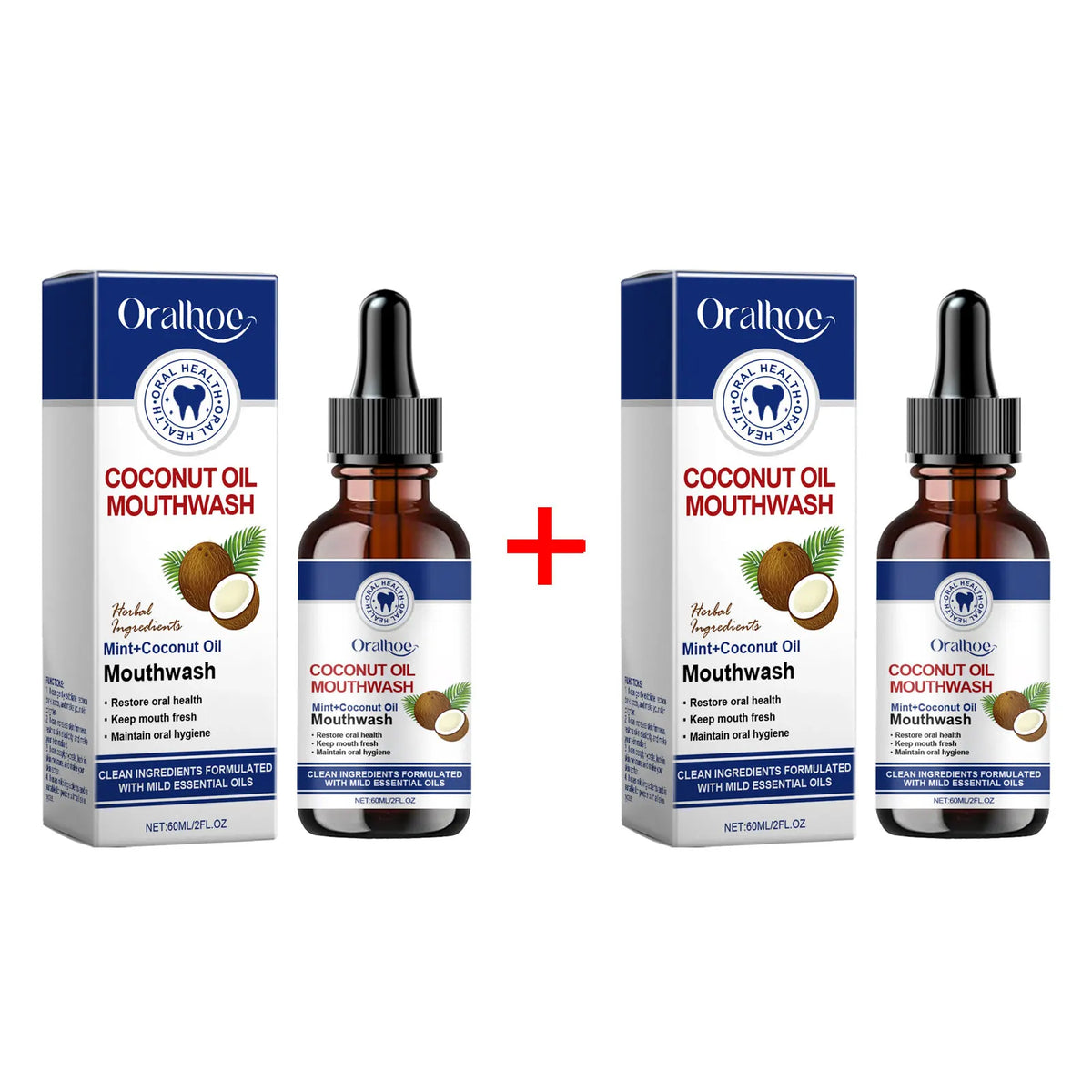 Oralhoe Coconut Oil Mouthwash – Whitening & Fresh Breath Whitening Mouthwash Qst 120ml boxed
