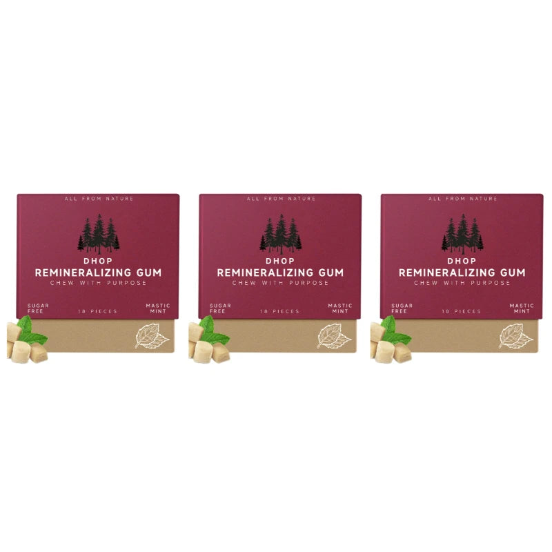 Sugar-Free Remineralizing Gum – Mastic, Xylitol & Propolis 18pc Oral Care Gum Qst 3 boxes