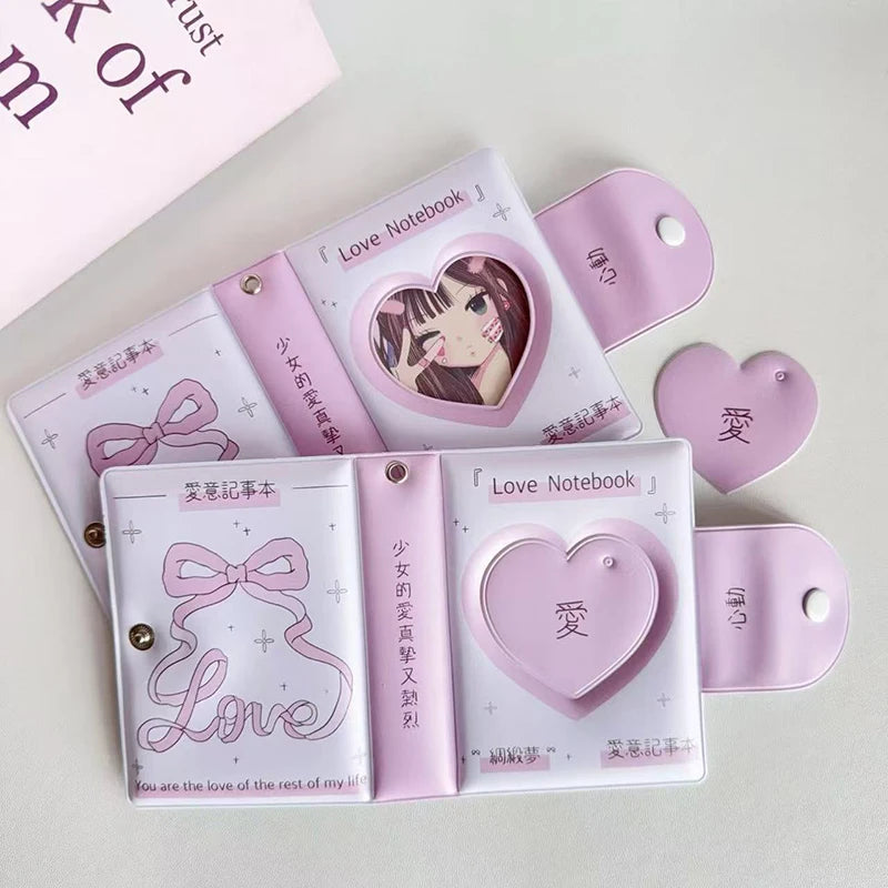 Water-Resistant 3-Inch Photocard Binder – 32-Pocket Heart Holder Photocard Collector Binder Qst