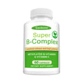 Super B-Complex Methylated Sustained Release + Vitamin C Vegan B-Complex Supplement Qst 60 count-1 bottle