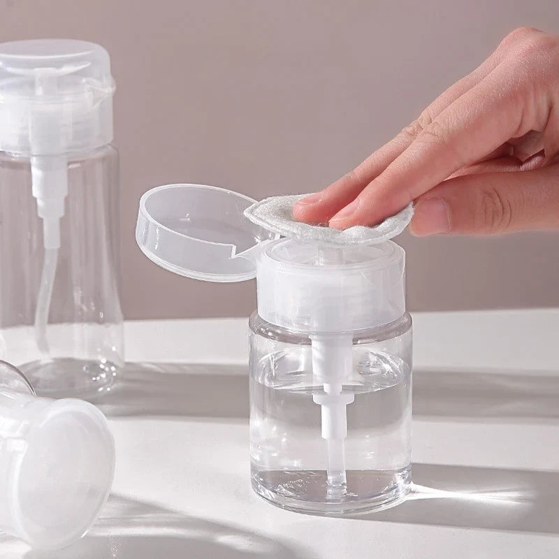 Refillable Nail Pump Dispenser Bottles 120ml–200ml | Press Top Nail Pump Dispenser Qme