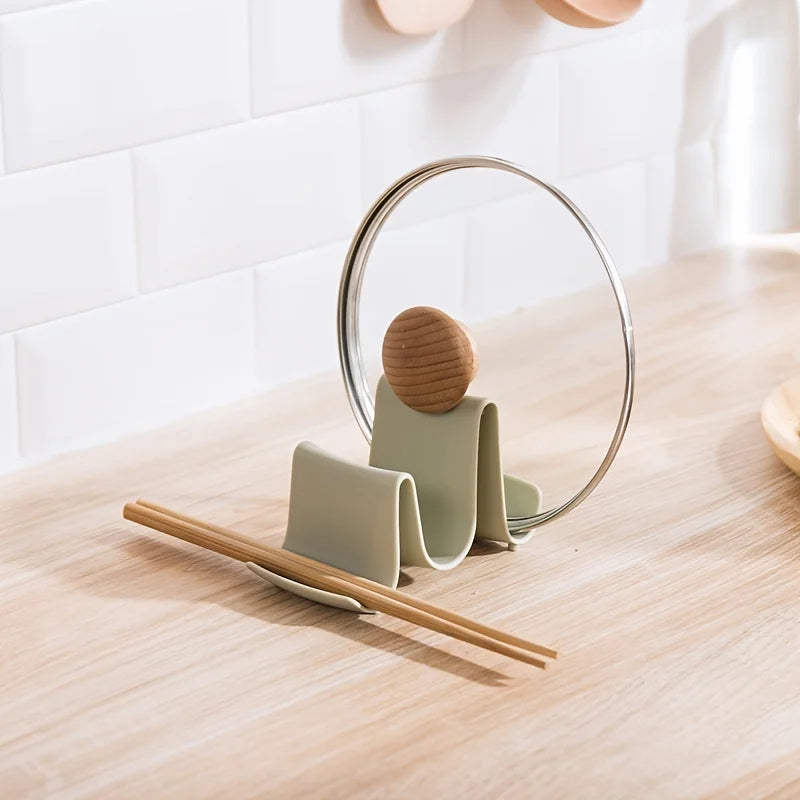 Wavy Kitchen Countertop Lid & Spatula Storage Rack Kitchen Utensil Rack Qme