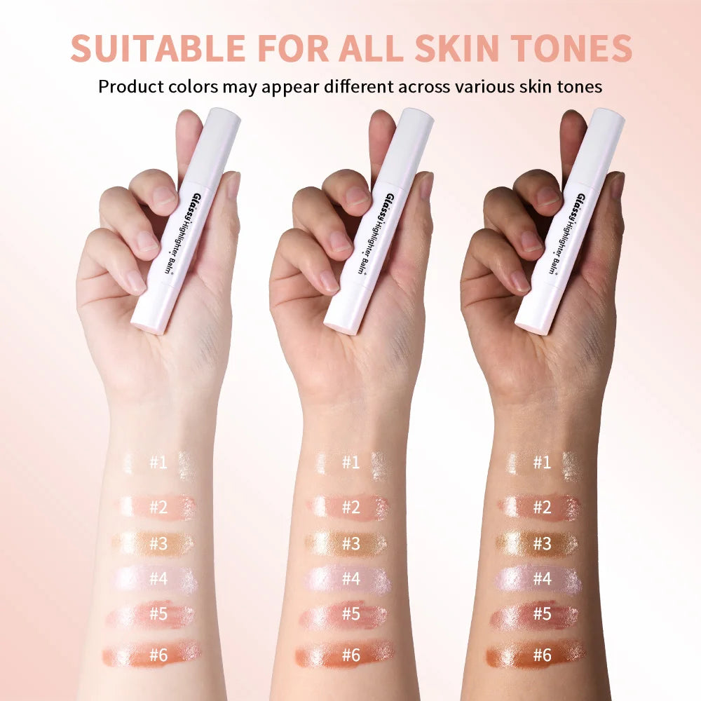 Glass Glow Highlighter Pen – Illuminator, Concealer & Eyeshadow Highlighter Makeup Pen Qst