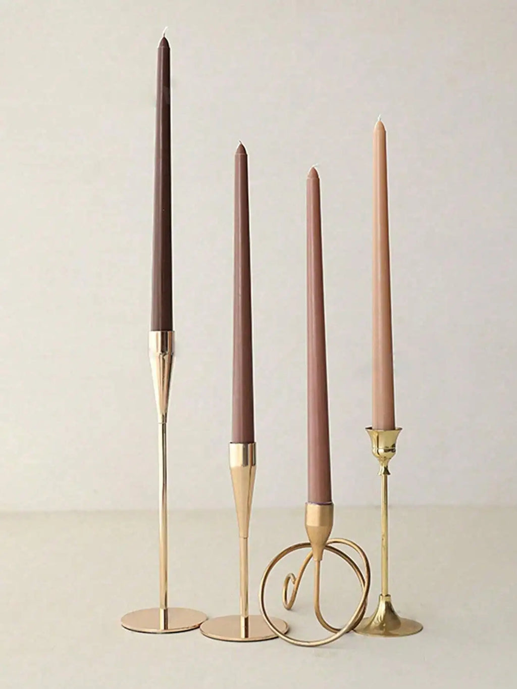 Brown Soy Wax Smokeless Candles | Wedding & Dinner Décor Decorative Candle Set Qme