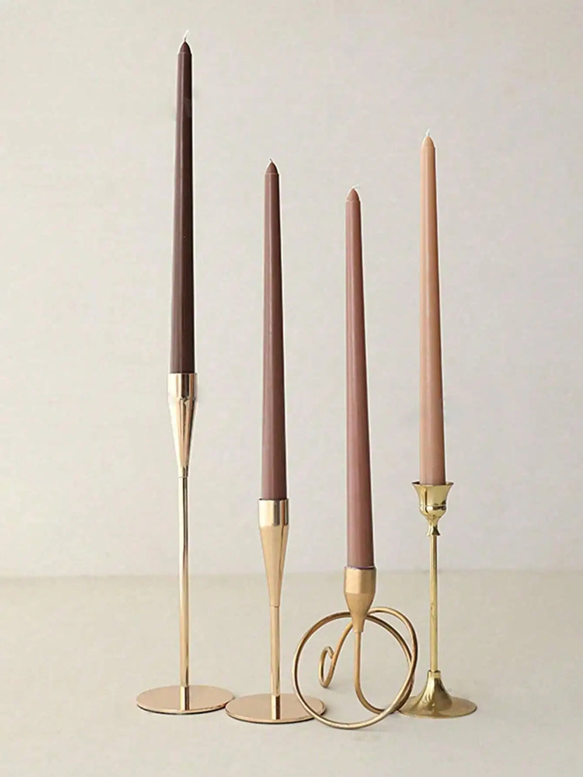 Brown Soy Wax Smokeless Candles | Wedding & Dinner Décor Decorative Candle Set Qme