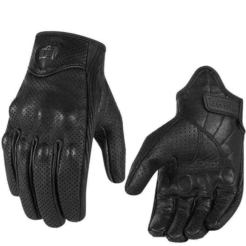 Men's Retro Classic Leather Motorcycle Gloves | M–XXL Motorcycle Riding Gloves Qme