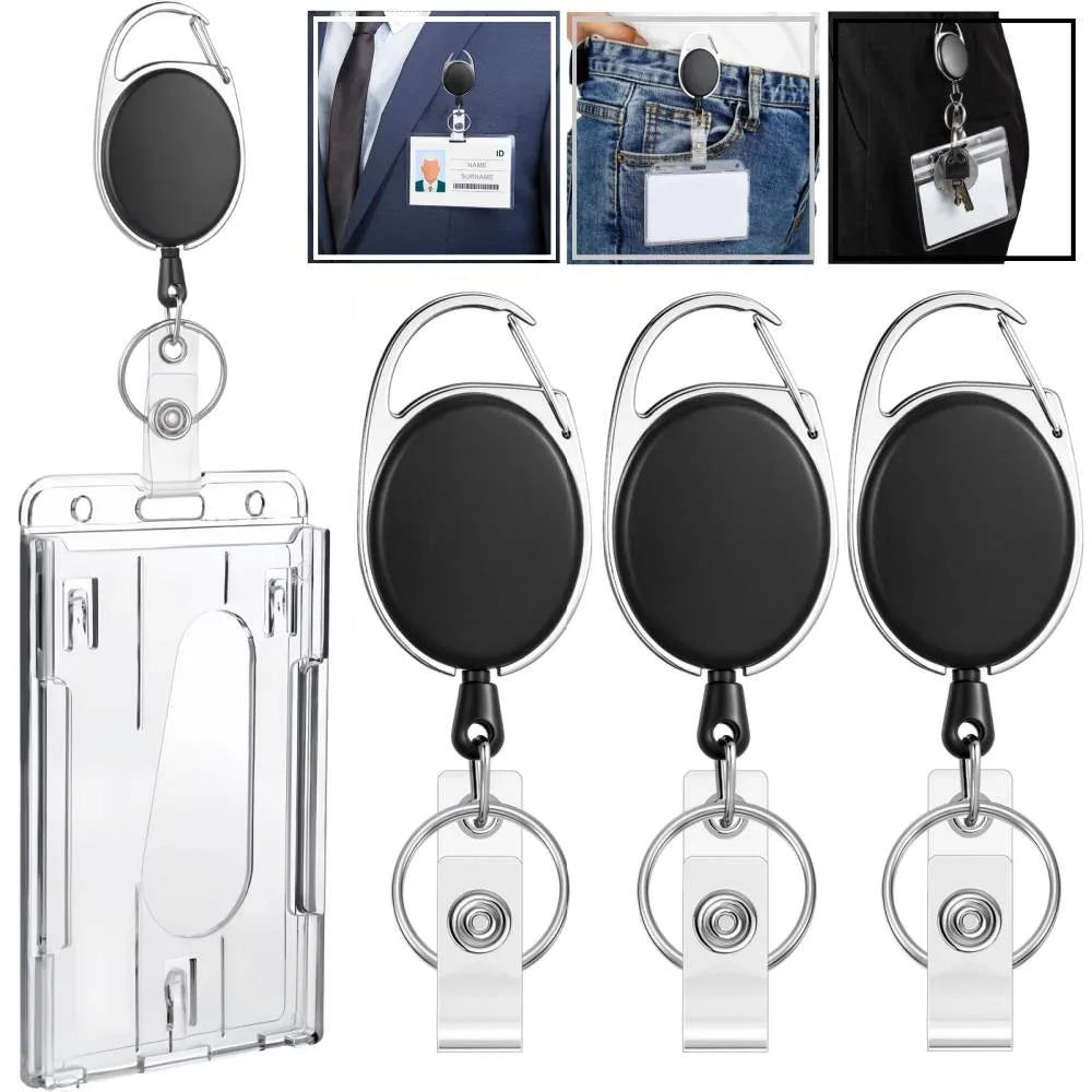 Heavy-Duty Transparent ID Badge Holder with Card Slots ID Badge Holder Qme