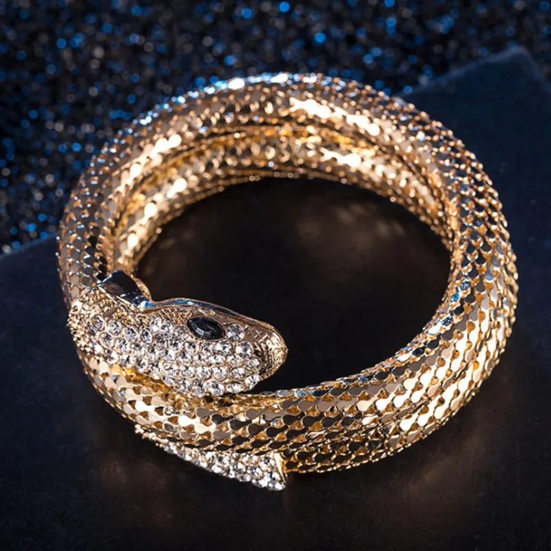 Y2K Punk Snake Spiral Upper Arm Cuff Bangle Bracelet Arm Cuff Bracelet Qme