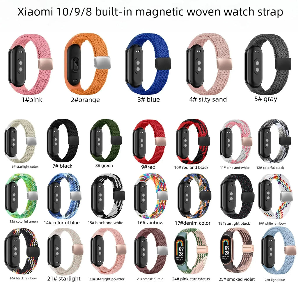Elastic Nylon Braided Magnetic Watch Strap | 26 Colors Watch Band Qme
