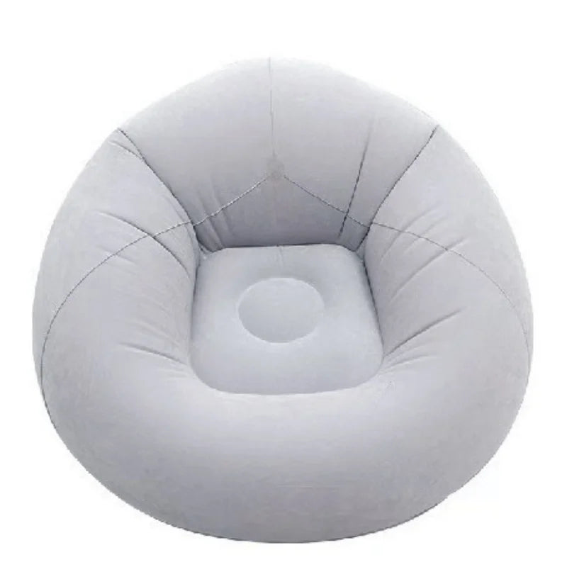 Portable Inflatable Round Air Sofa – Indoor & Outdoor Lounge Inflatable Lounge Chair Qme grey