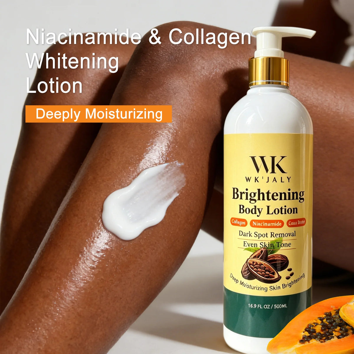 WK'JALY Collagen Brightening Body Lotion – Papaya & Niacinamide Body Lotion Qst Lotion 500ml