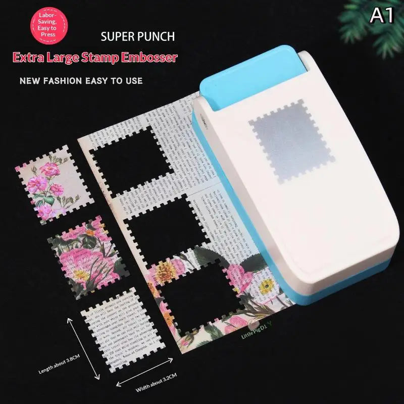 Rectangle Postage Stamp Embossing Tool | Large Craft Punch Craft Embossing Punch Qme A1