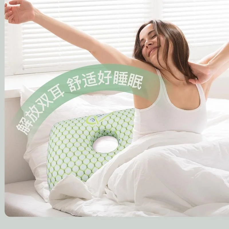 Ear Hole Pillow – Ergonomic U-Shape for Side Sleepers Ear Hole Pillow Qst