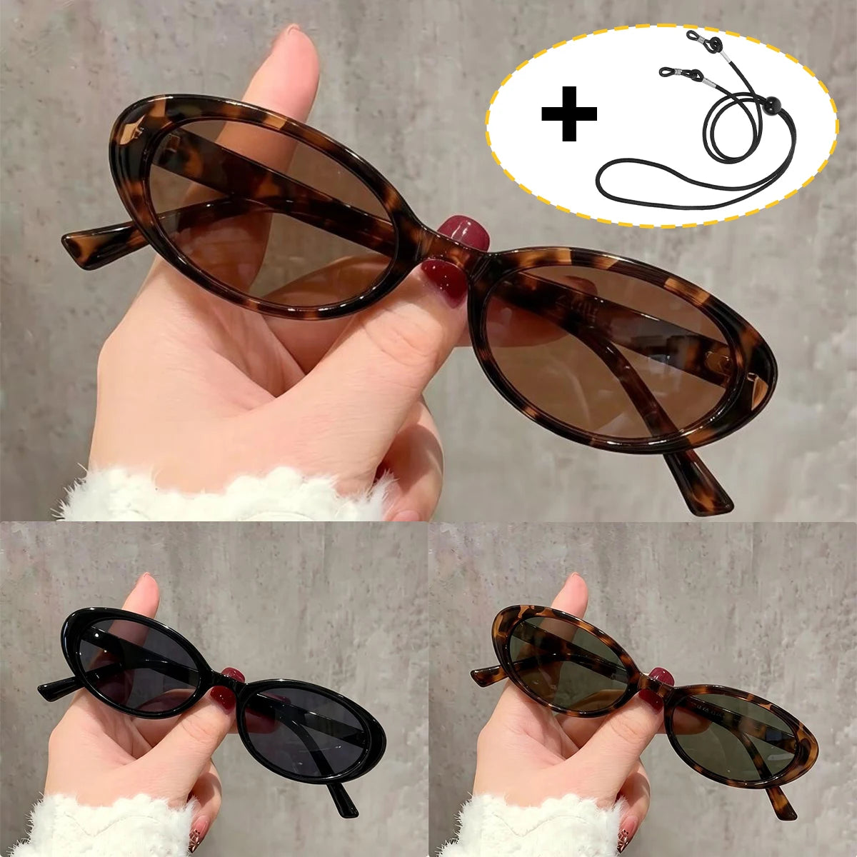 VOPHA Retro Oval Sunglasses UV400 Unisex Vintage Punk Style Fashion Sunglasses Qst