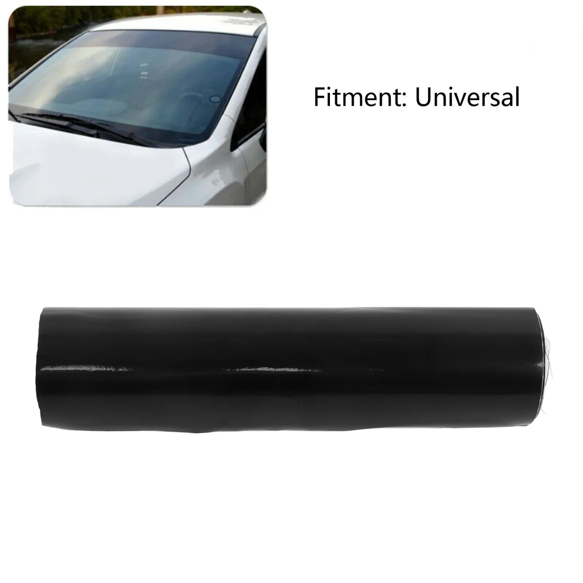 Gloss Black Windscreen Sun Strip Sticker Car Van 140x20cm Windscreen Sun Strip Qme
