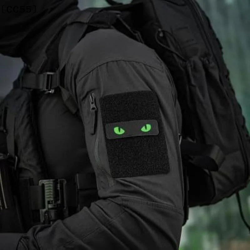 Cat Eyes Reflective Morale Patch – Hook & Loop Tactical Badge Morale Patch Qst