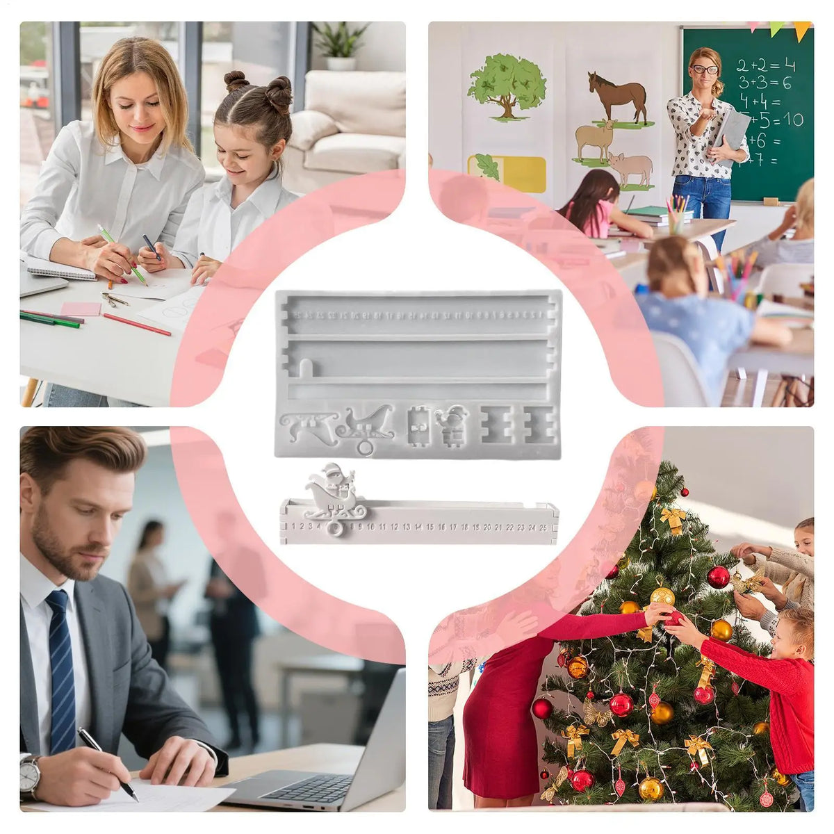 Christmas Advent Calendar Silicone Resin Mold – Easy Release Silicone Craft Mold Qme